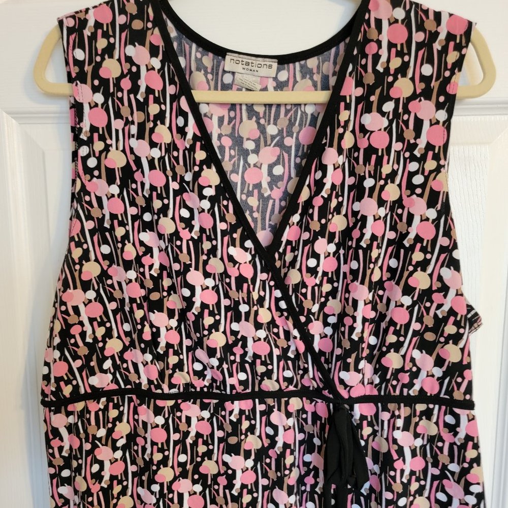 Plus Size 1 X Shell Top Black/Pink/White/Brown